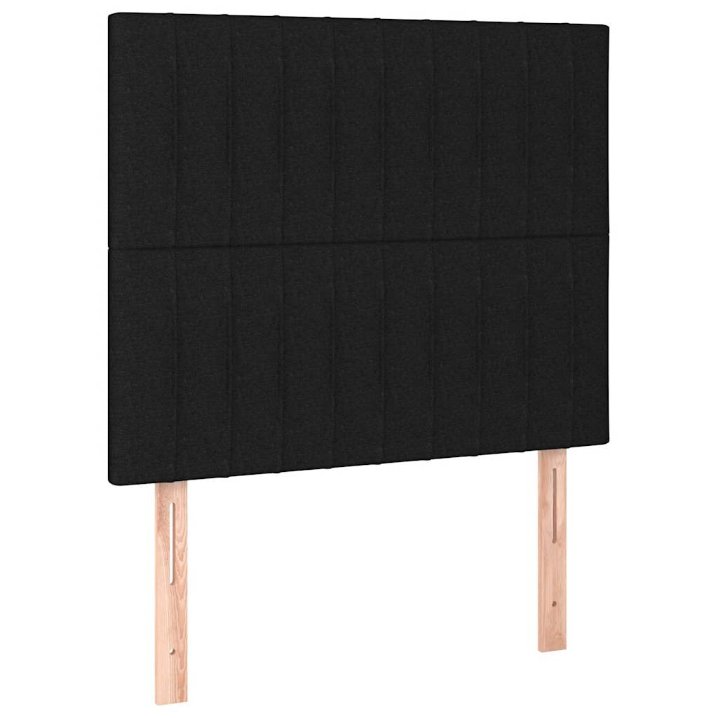 vidaXL Łóżko kontynentalne z materacem, czarne, tkanina, 80x200 cm