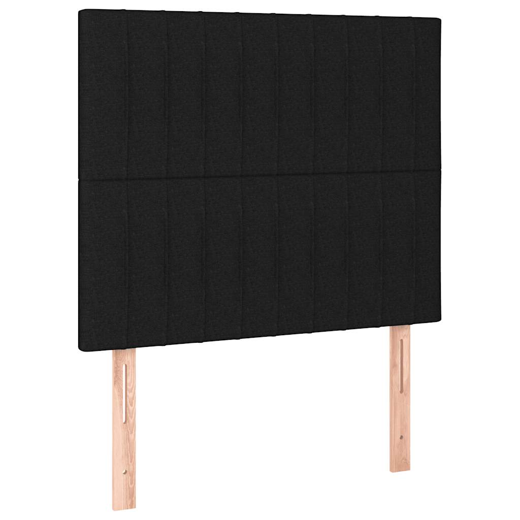 vidaXL Łóżko kontynentalne z materacem, czarne, tkanina, 120x200 cm