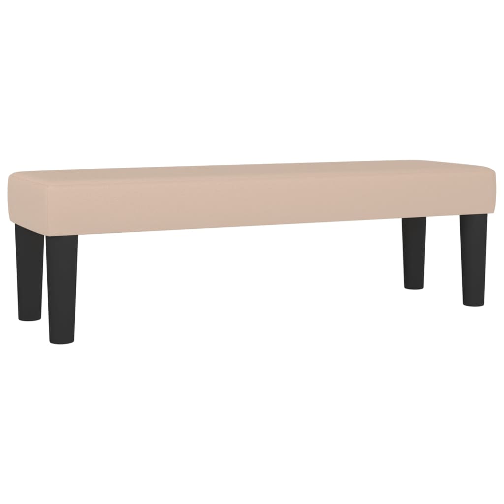 vidaXL Łóżko kontynentalne z materacem, cappuccino ekoskóra 180x200 cm