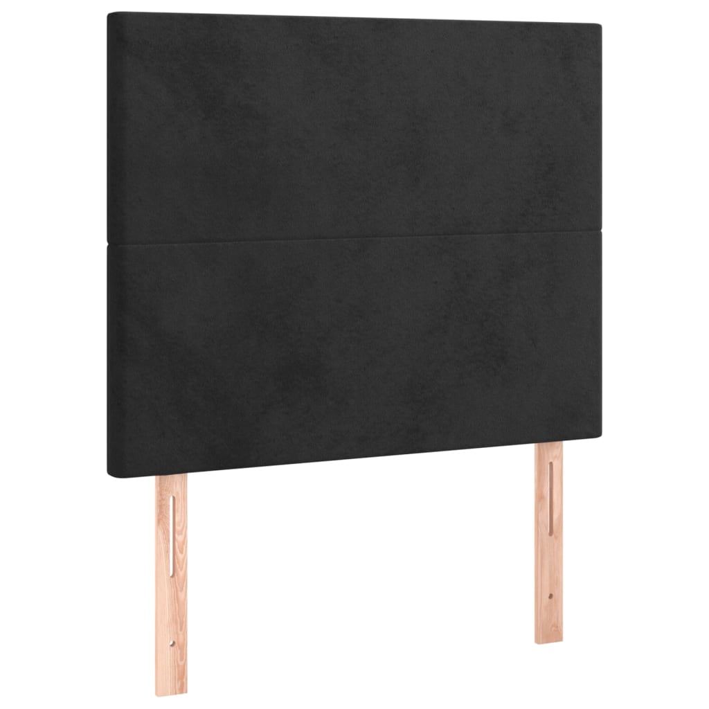 vidaXL Łóżko kontynentalne z materacem, czarne, aksamit 90x200 cm