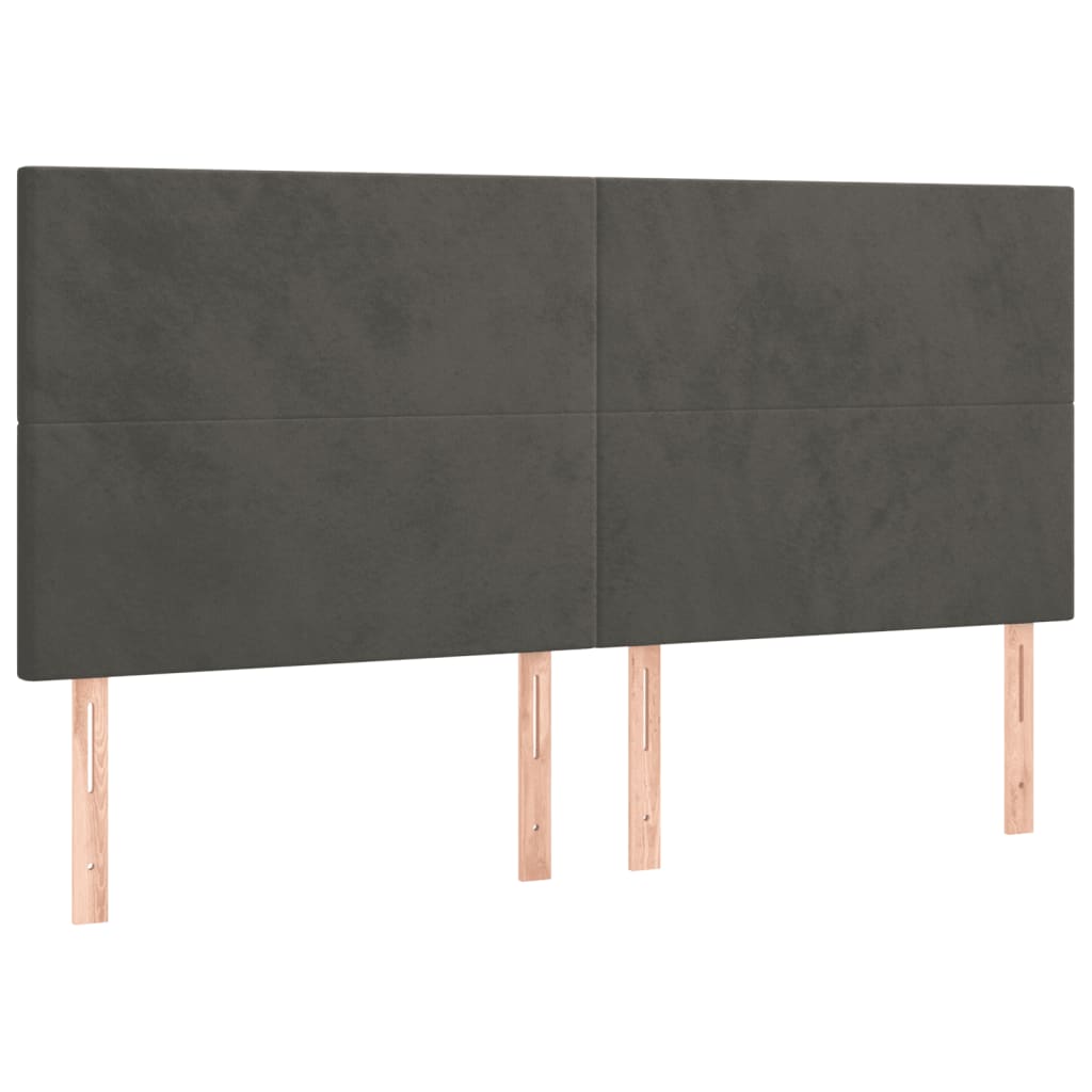vidaXL Łóżko kontynentalne z materacem, ciemnoszare, 160x200cm aksamit