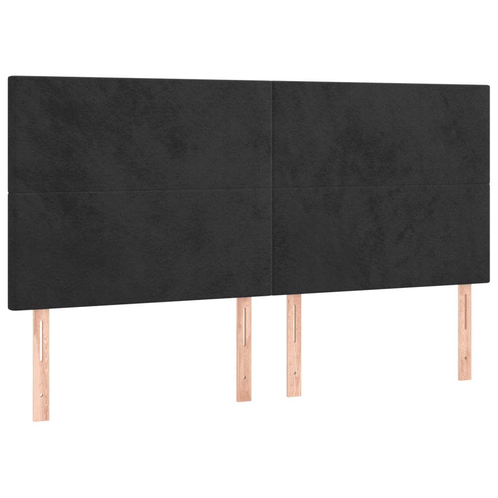 vidaXL Łóżko kontynentalne z materacem, czarne, 160x200 cm, aksamit