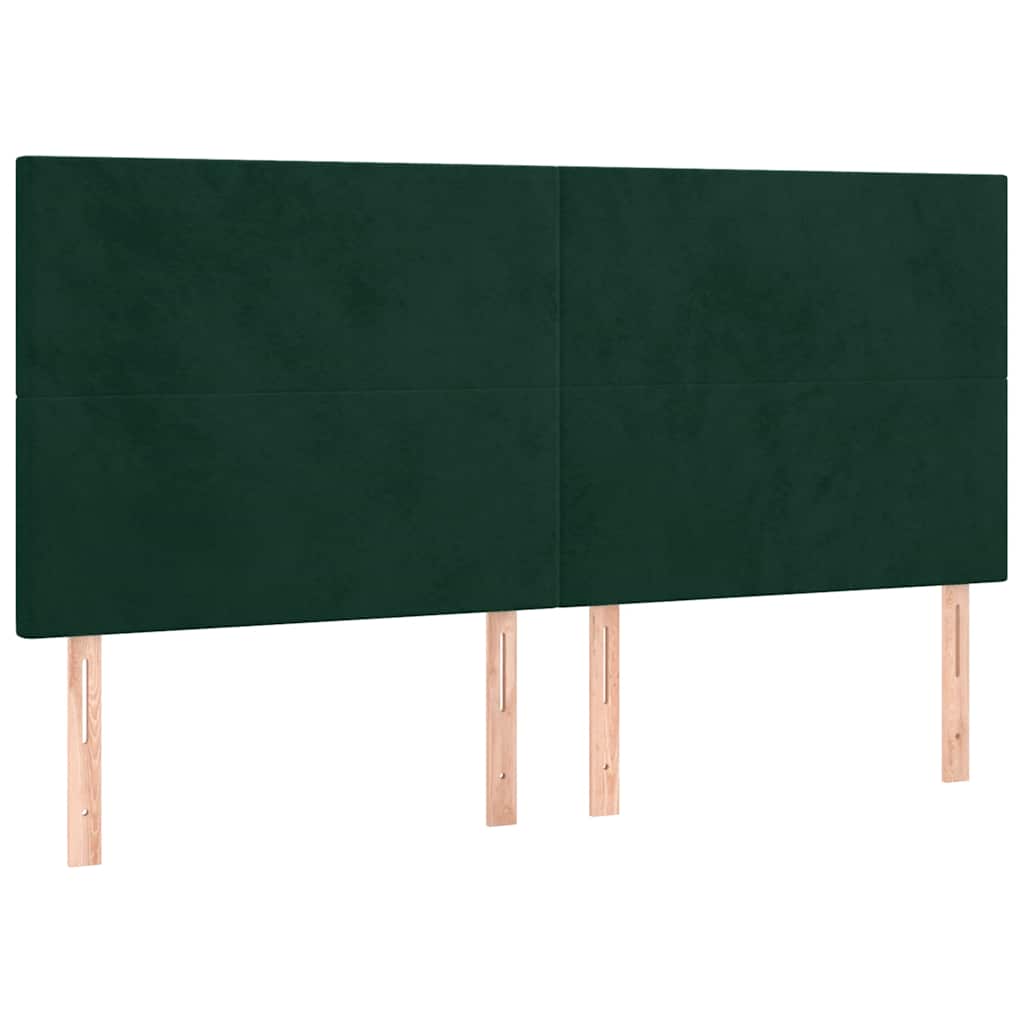 vidaXL Łóżko kontynentalne z materacem, ciemnozielone, 180x200 cm