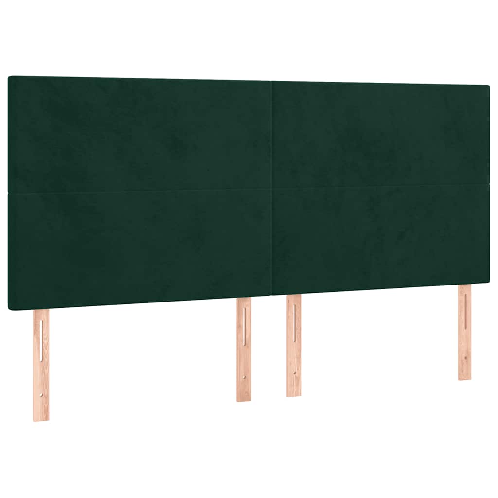 vidaXL Łóżko kontynentalne z materacem, zielone, aksamit, 200x200 cm