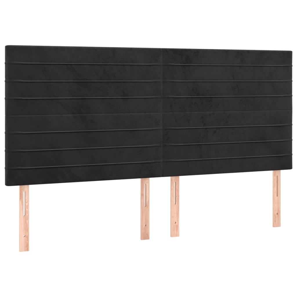 vidaXL Łóżko kontynentalne z materacem, czarne, 160x200 cm, aksamit
