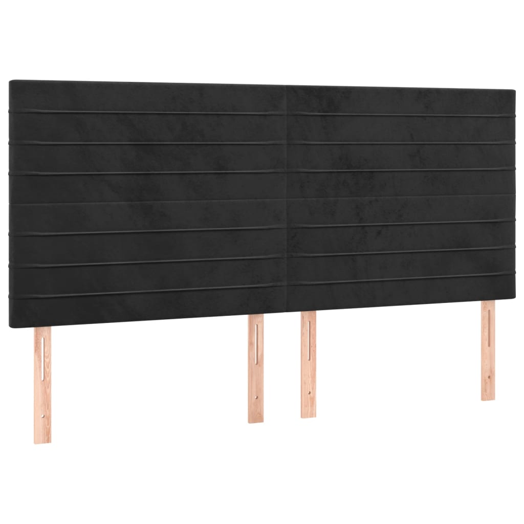 vidaXL Łóżko kontynentalne z materacem, czarne, aksamit 200x200 cm