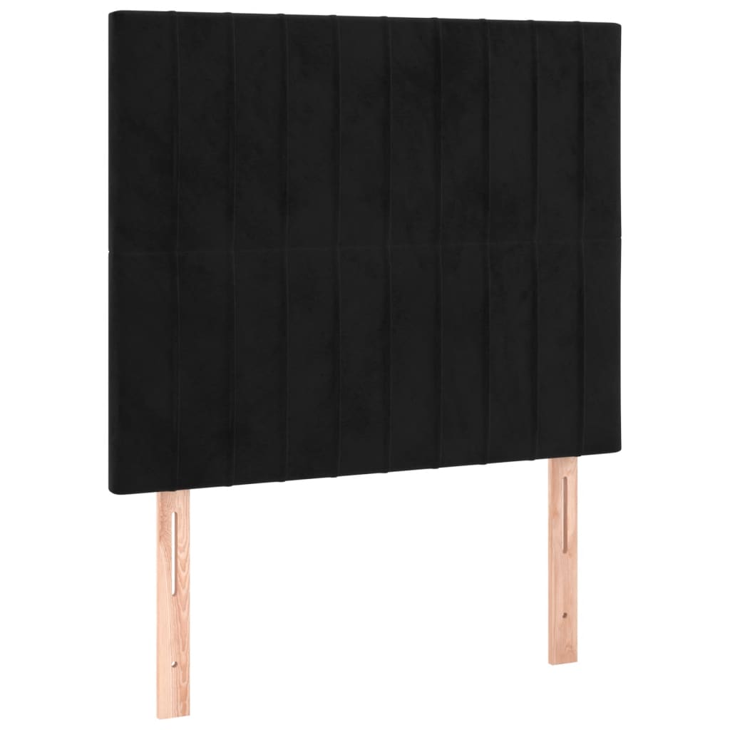 vidaXL Łóżko kontynentalne z materacem, czarne, aksamit 90x200 cm