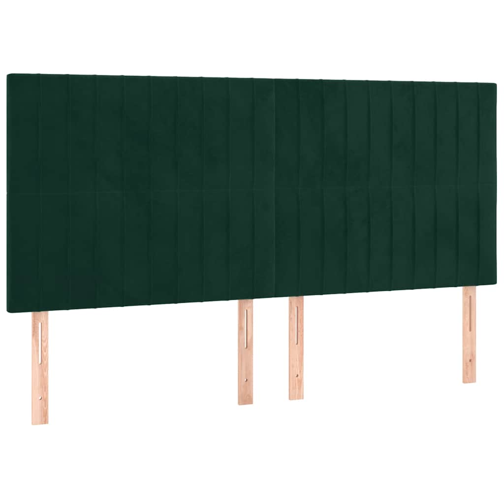 vidaXL Łóżko kontynentalne z materacem, ciemnozielone, 160x200 cm