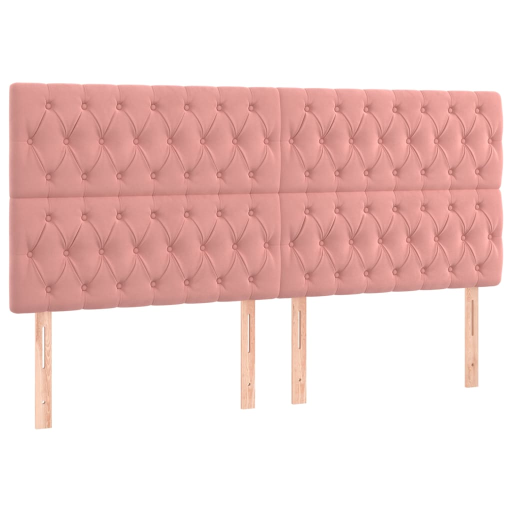 vidaXL Łóżko kontynentalne z materacem, różowe, 180x200 cm, aksamit