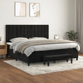 vidaXL Łóżko kontynentalne z materacem, czarne, aksamit 200x200 cm