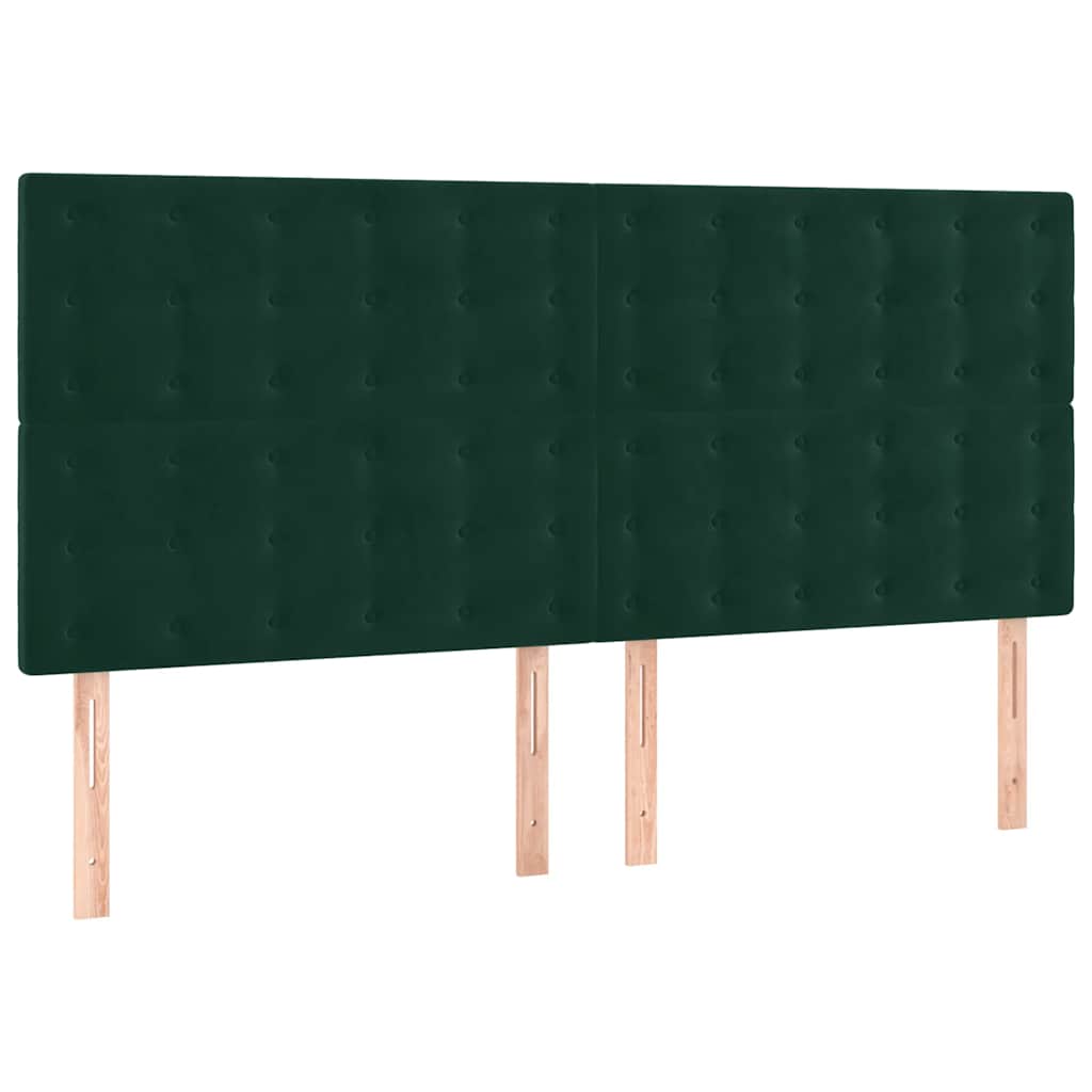 vidaXL Łóżko kontynentalne z materacem, zielone, aksamit, 200x200 cm