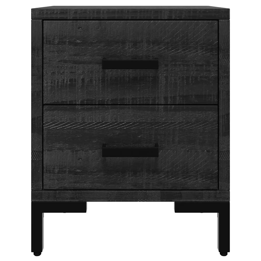 vidaXL Szafki nocne, 2 szt., czarne, 36x30x45 cm, lite drewno sosnowe