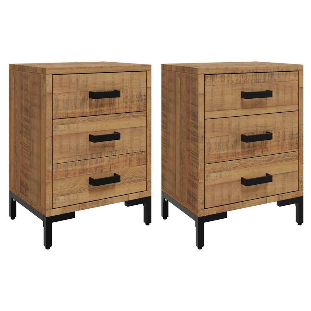 vidaXL Szafki nocne, 2 szt., 40x30x55 cm, lite drewno sosnowe