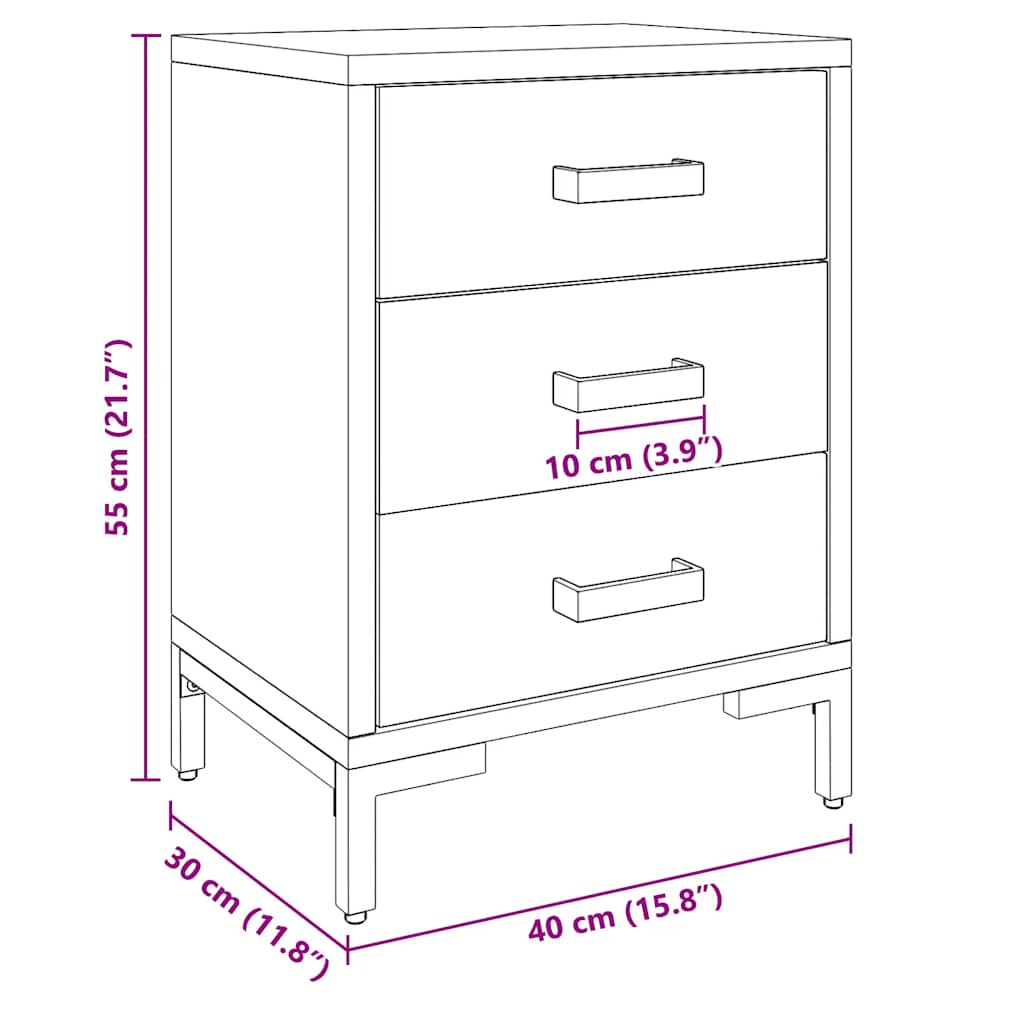 vidaXL Szafki nocne, 2 szt., 40x30x55 cm, lite drewno sosnowe