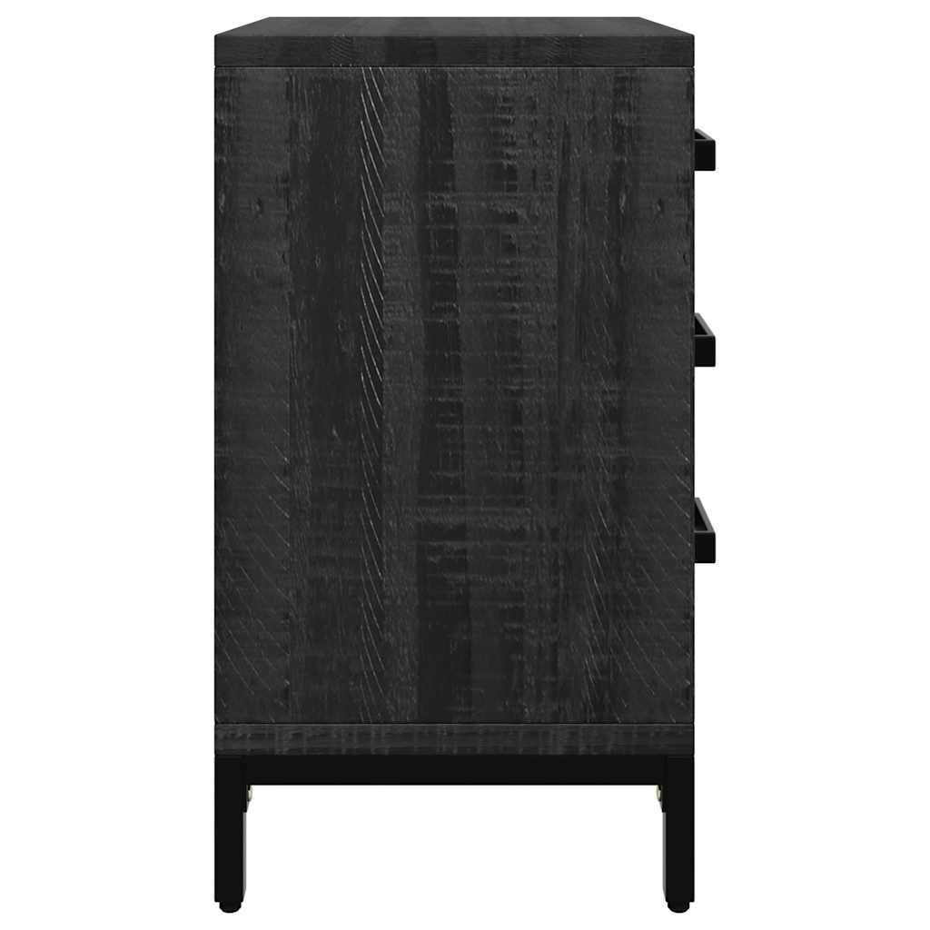 vidaXL Szafki nocne, 2 szt., czarne, 40x30x55 cm, lite drewno sosnowe