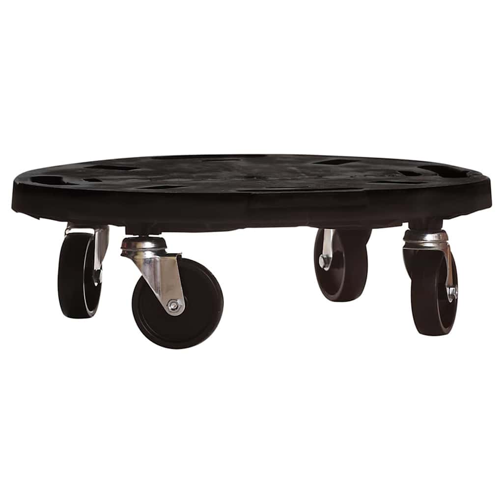 vidaXL Podstawki pod donicę, z kółkami, 3 szt., 40 cm, czarne, 275 kg