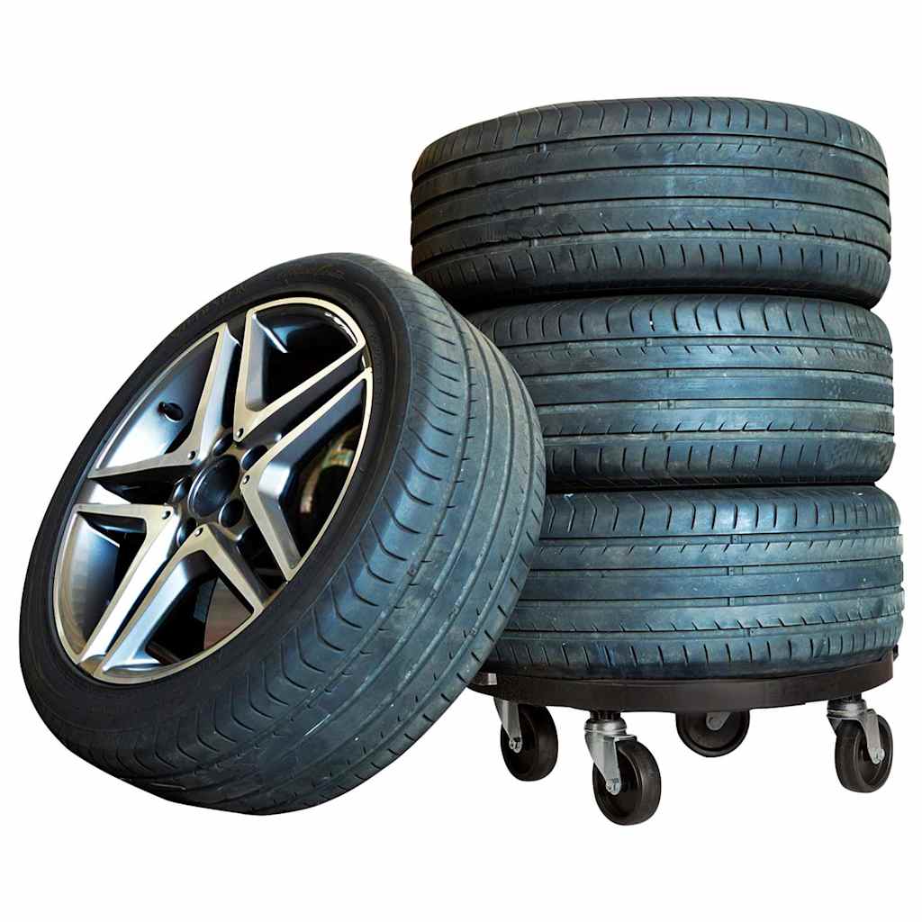 vidaXL Podstawki pod donicę, z kółkami, 5 szt., 40 cm, czarne, 275 kg