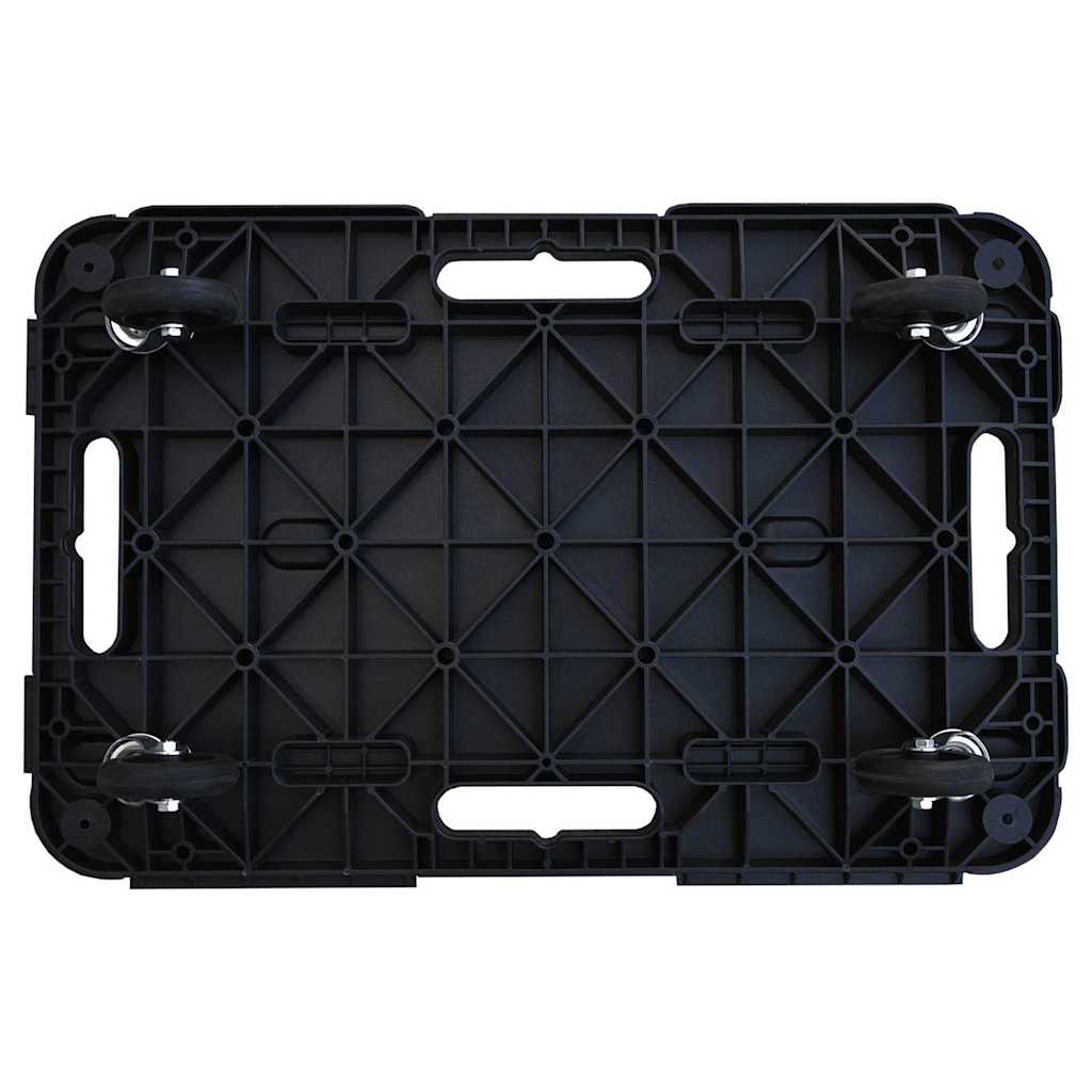 vidaXL Wózki transportowe, 3 szt., czarne, 58x38x12 cm, polipropylen