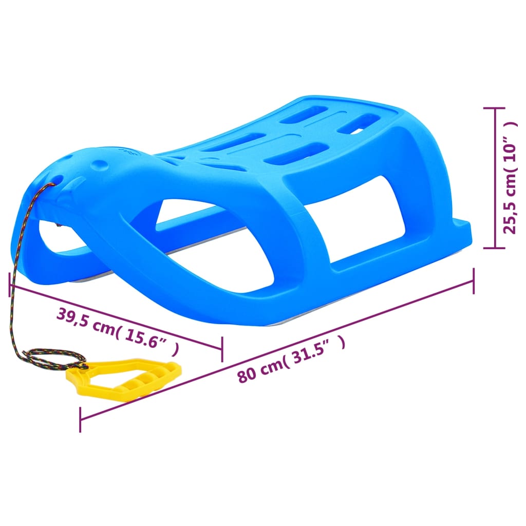 vidaXL Sanki, niebieskie, 80x39,5x25,5 cm, polipropylen