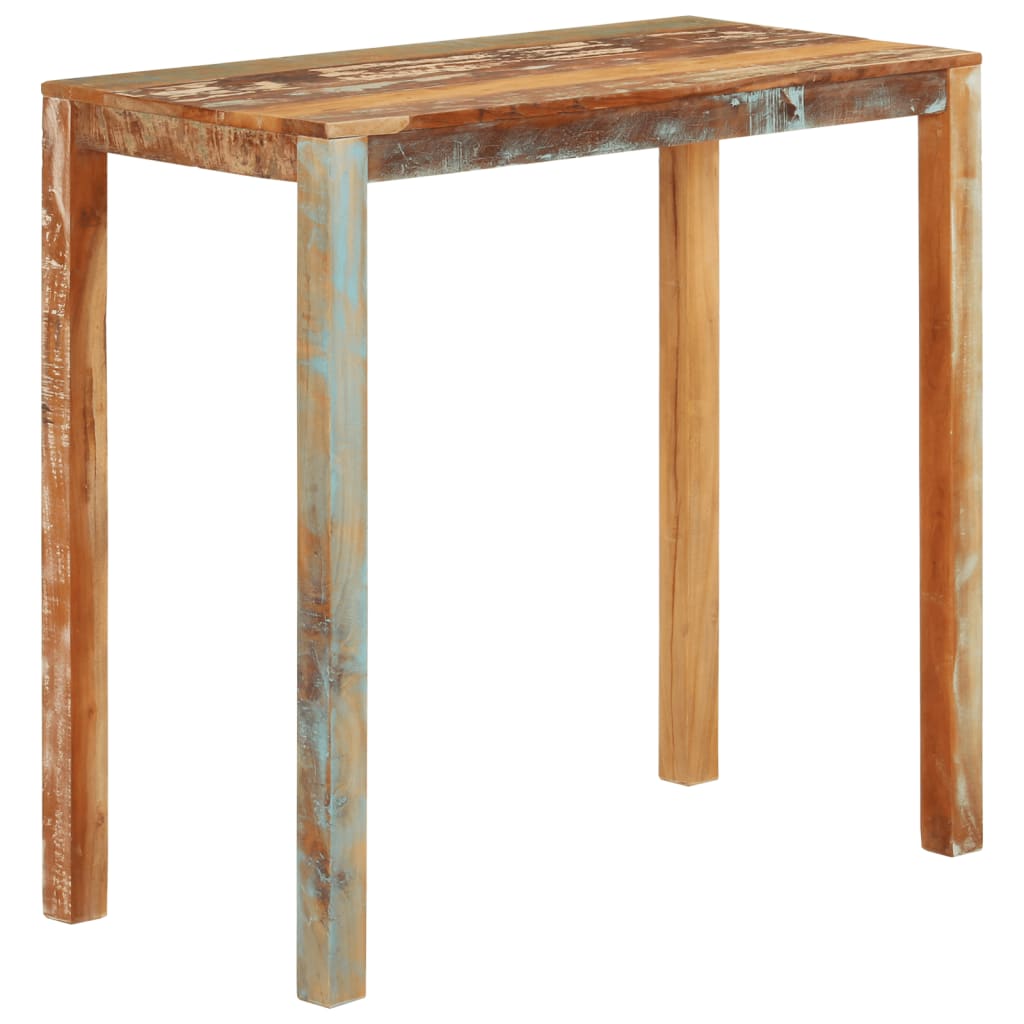 vidaXL Stolik barowy, 112x55x108, lite drewno odzyskane