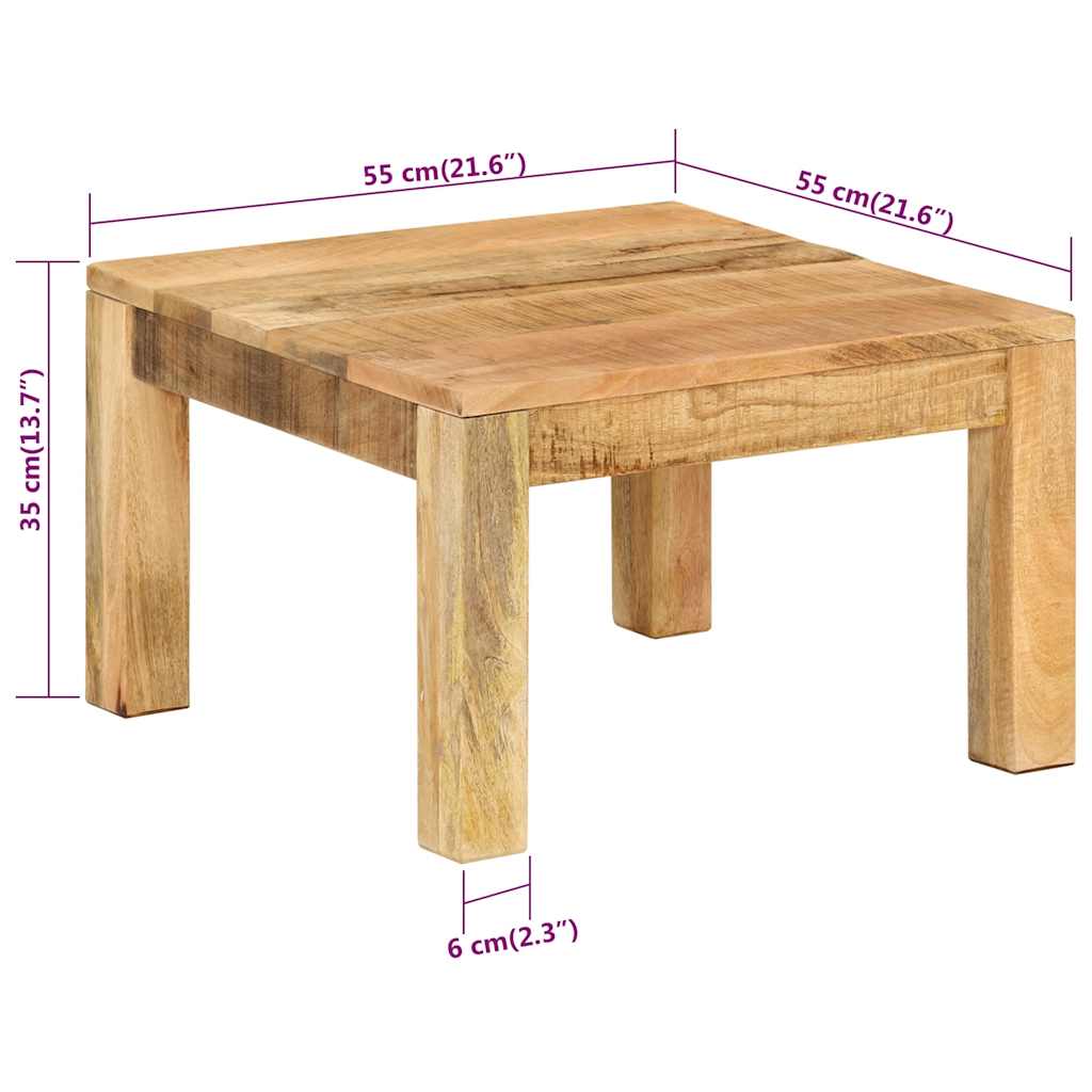 vidaXL Stolik kawowy, 55x55x35 cm, lite drewno mango