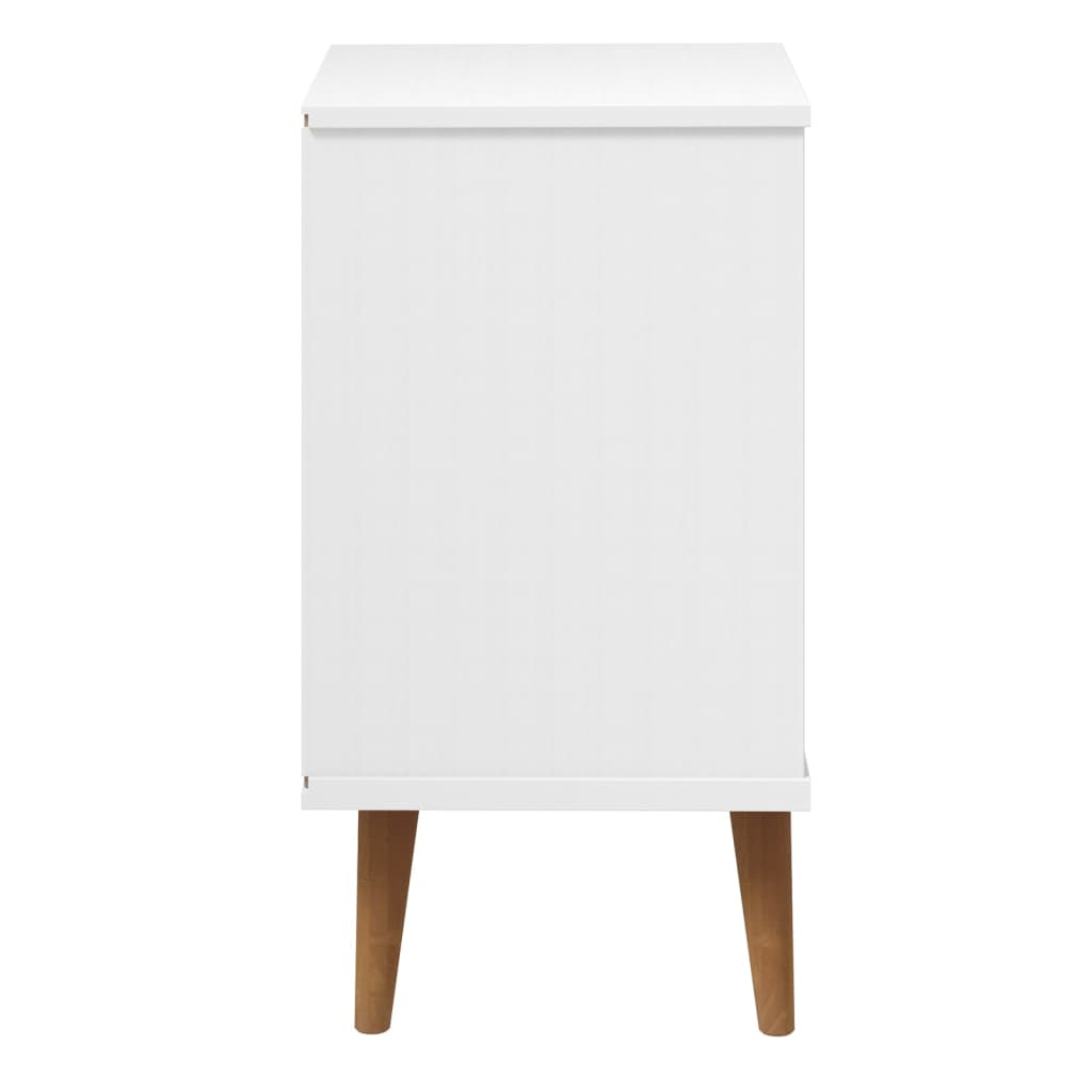vidaXL Szafka nocna MOLDE, biała, 40x35x65 cm, lite drewno sosnowe