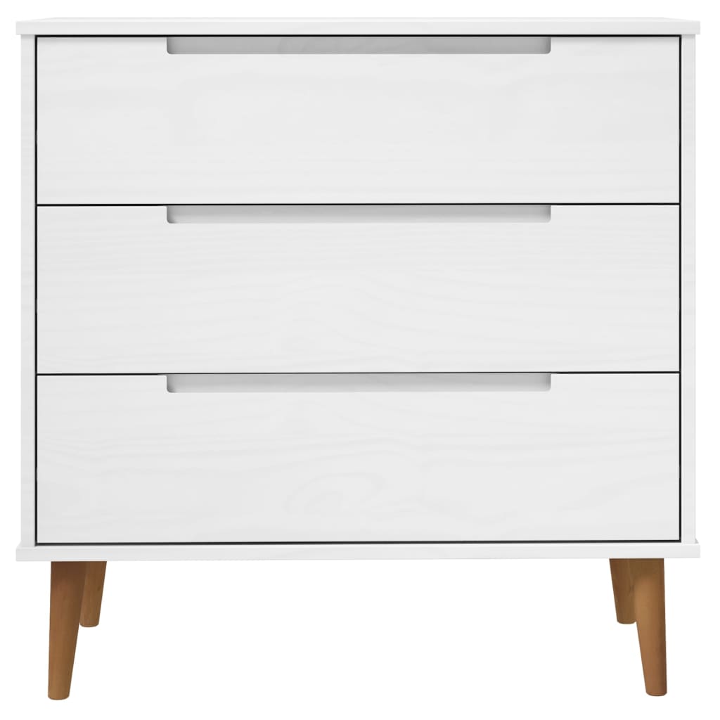 vidaXL Komoda MOLDE, biała, 80x40x80 cm, lite drewno sosnowe