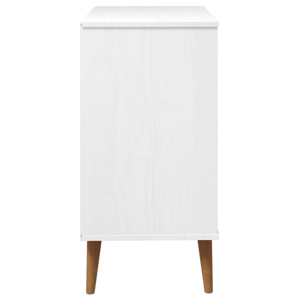 vidaXL Komoda MOLDE, biała, 80x40x80 cm, lite drewno sosnowe