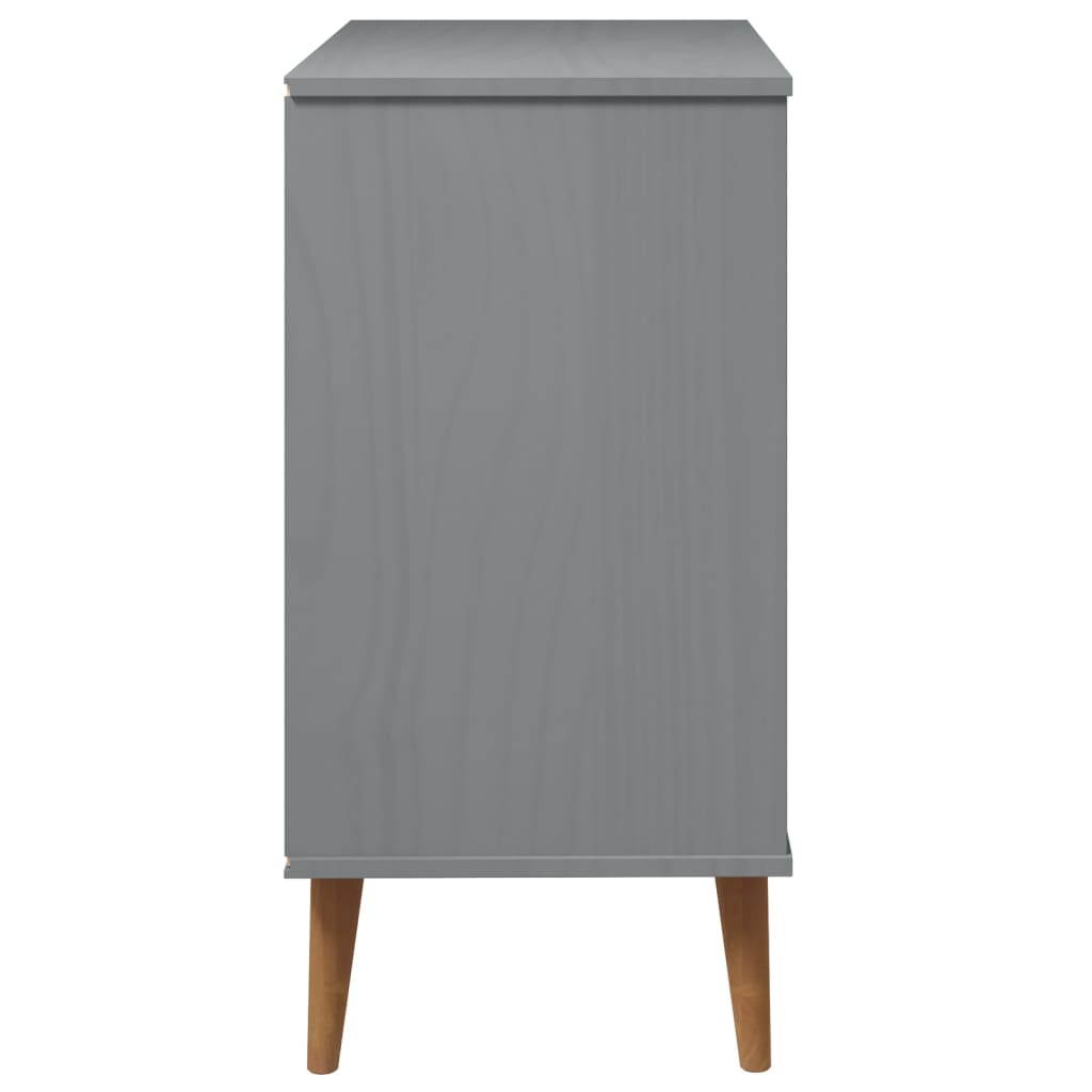 vidaXL Komoda MOLDE, szara, 80x40x80 cm, lite drewno sosnowe