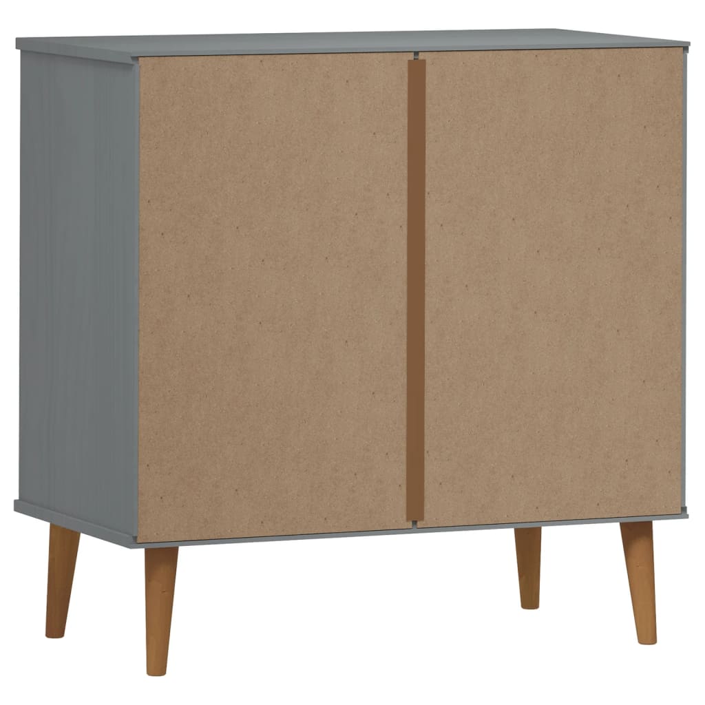vidaXL Komoda MOLDE, szara, 80x40x80 cm, lite drewno sosnowe
