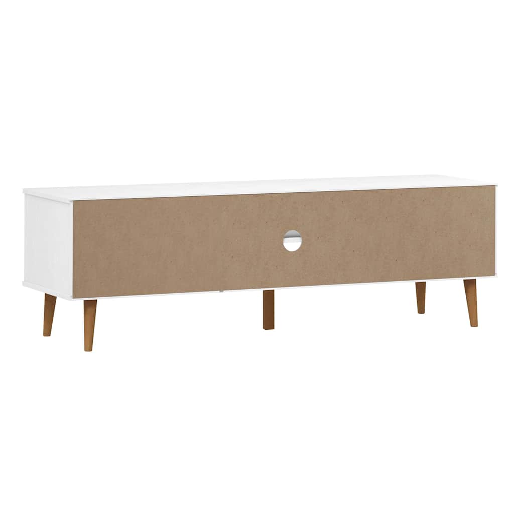 vidaXL Szafka TV MOLDE, biała, 158x40x49 cm, lite drewno sosnowe
