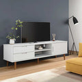 vidaXL Szafka TV MOLDE, biała, 158x40x49 cm, lite drewno sosnowe