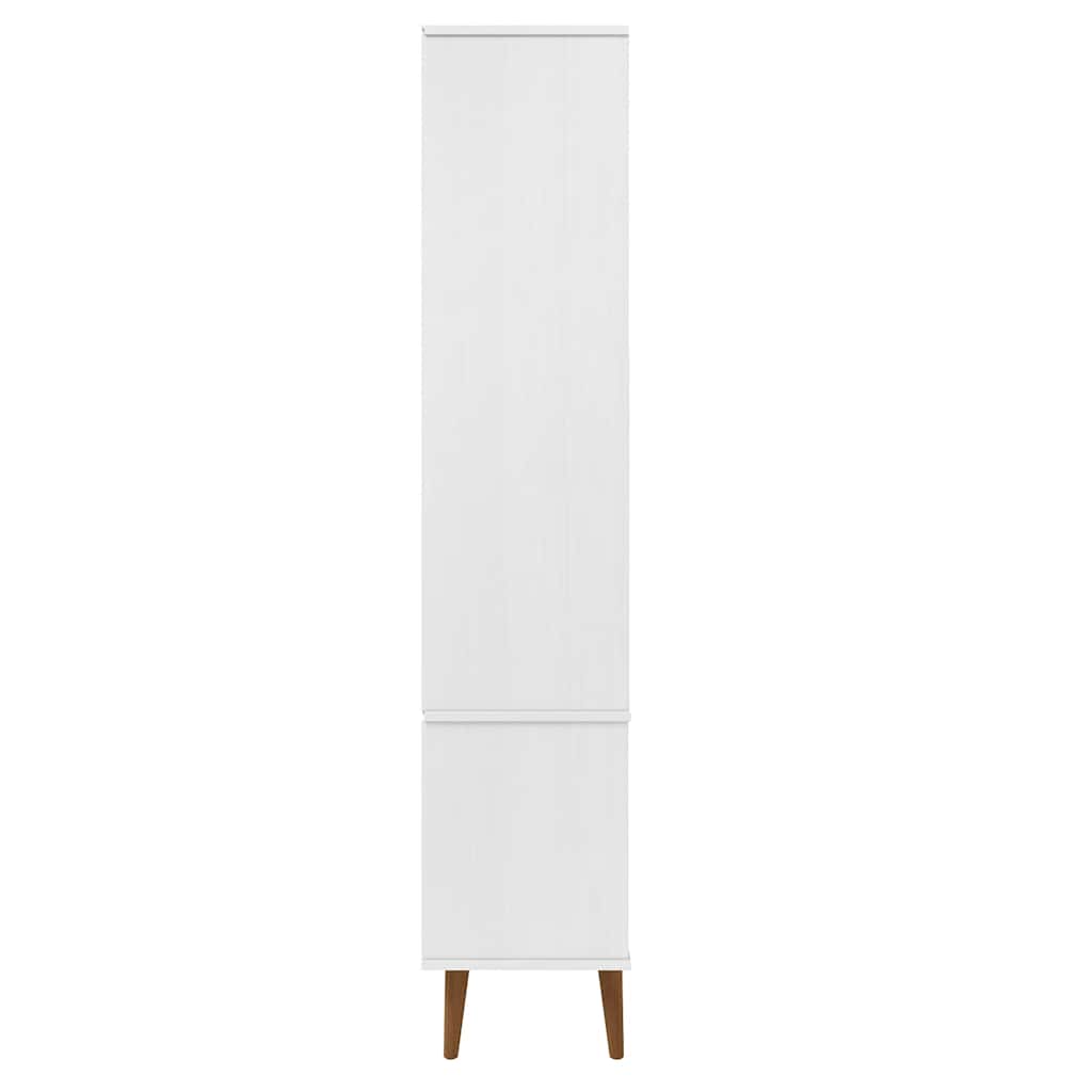vidaXL Witryna z szufladami MOLDE, biała, 90x35x175 cm, lita sosna