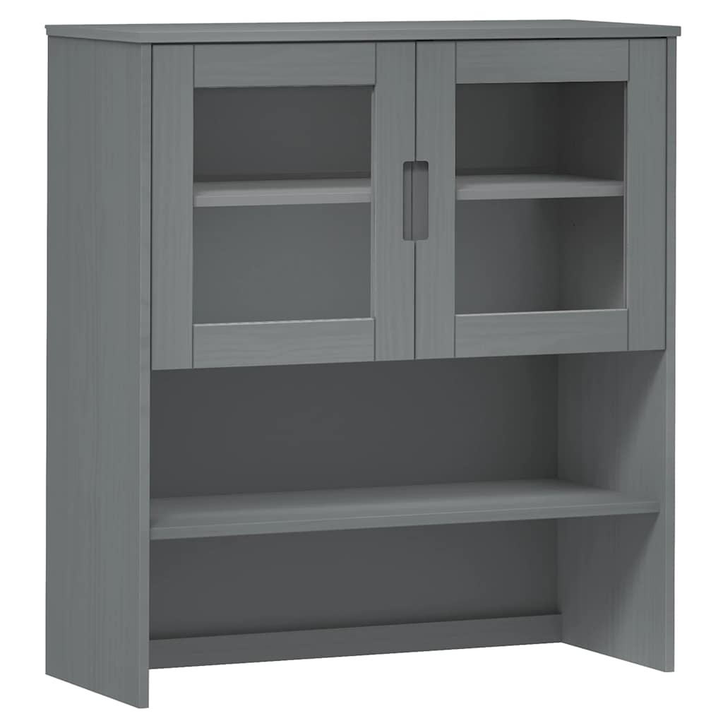 vidaXL Nadstawka MOLDE, szara, 90x35x100 cm, lite drewno sosnowe