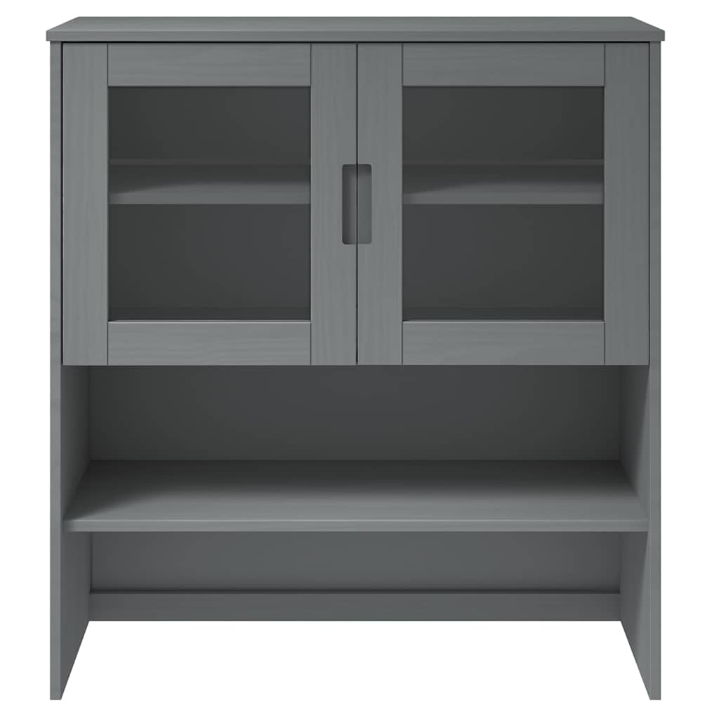 vidaXL Nadstawka MOLDE, szara, 90x35x100 cm, lite drewno sosnowe