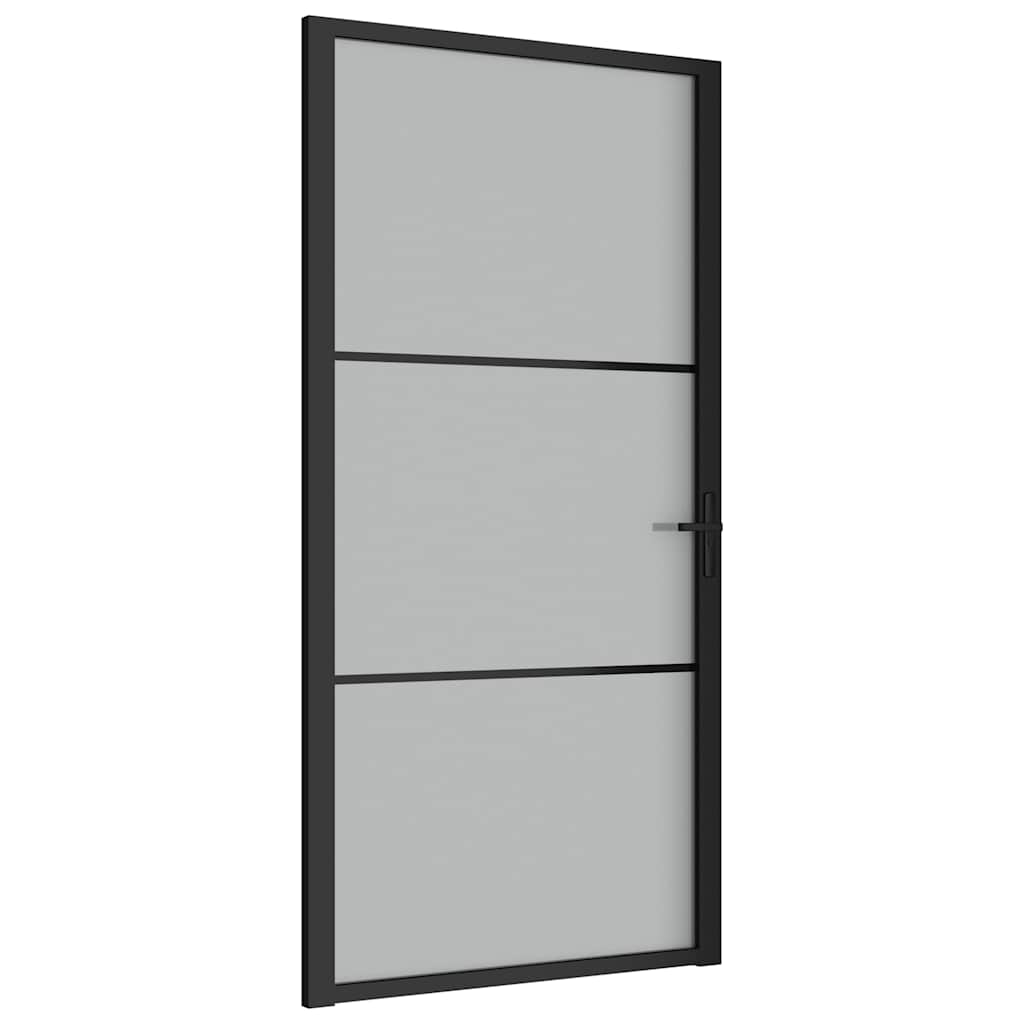 vidaXL Drzwi wewnętrzne, 102,5x201,5 cm, czarne, szkło i aluminium