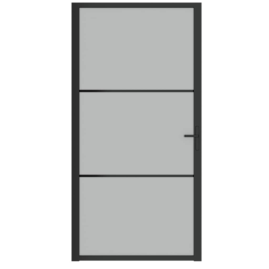 vidaXL Drzwi wewnętrzne, 102,5x201,5 cm, czarne, szkło i aluminium