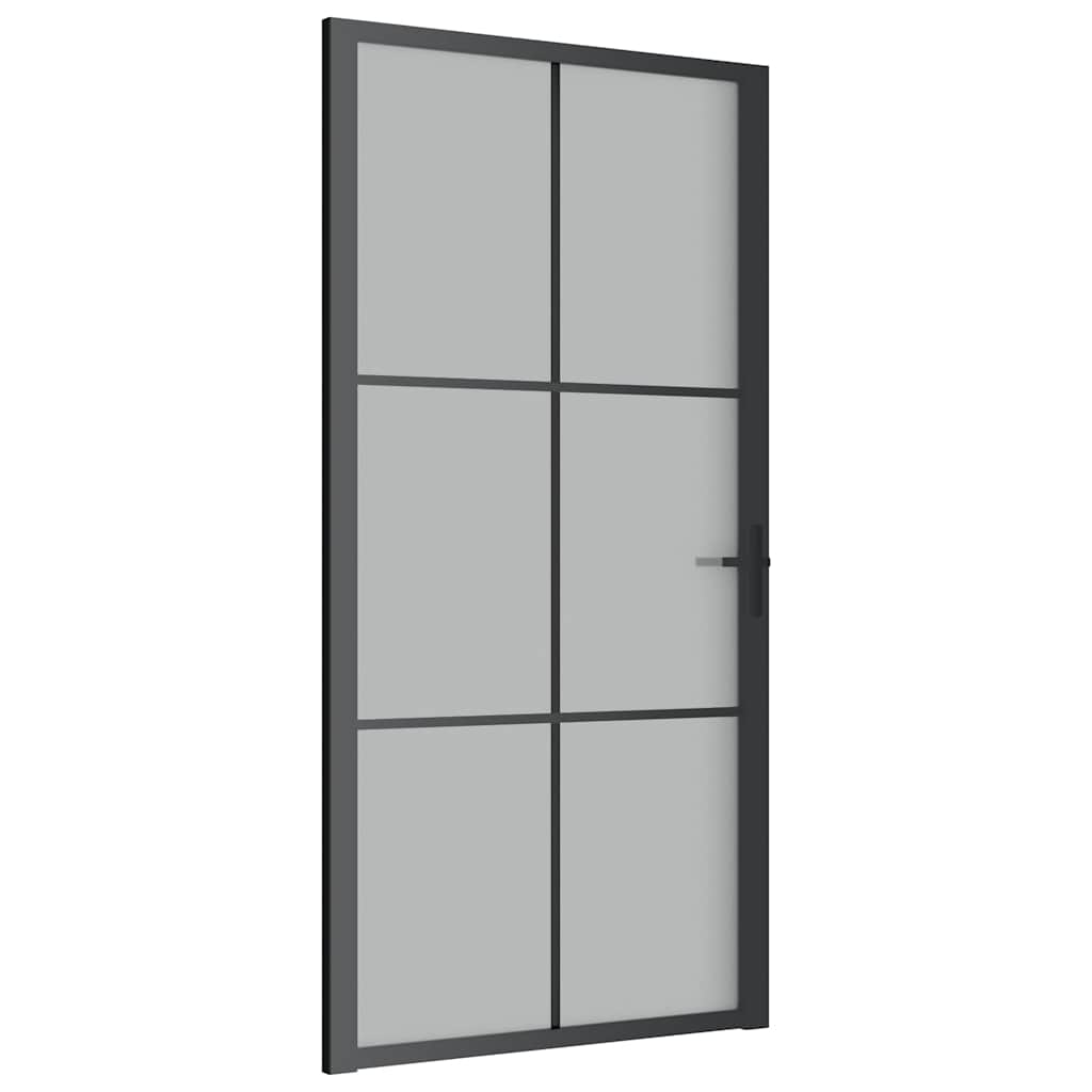 vidaXL Drzwi wewnętrzne, 102,5x201,5 cm, czarne, szkło i aluminium