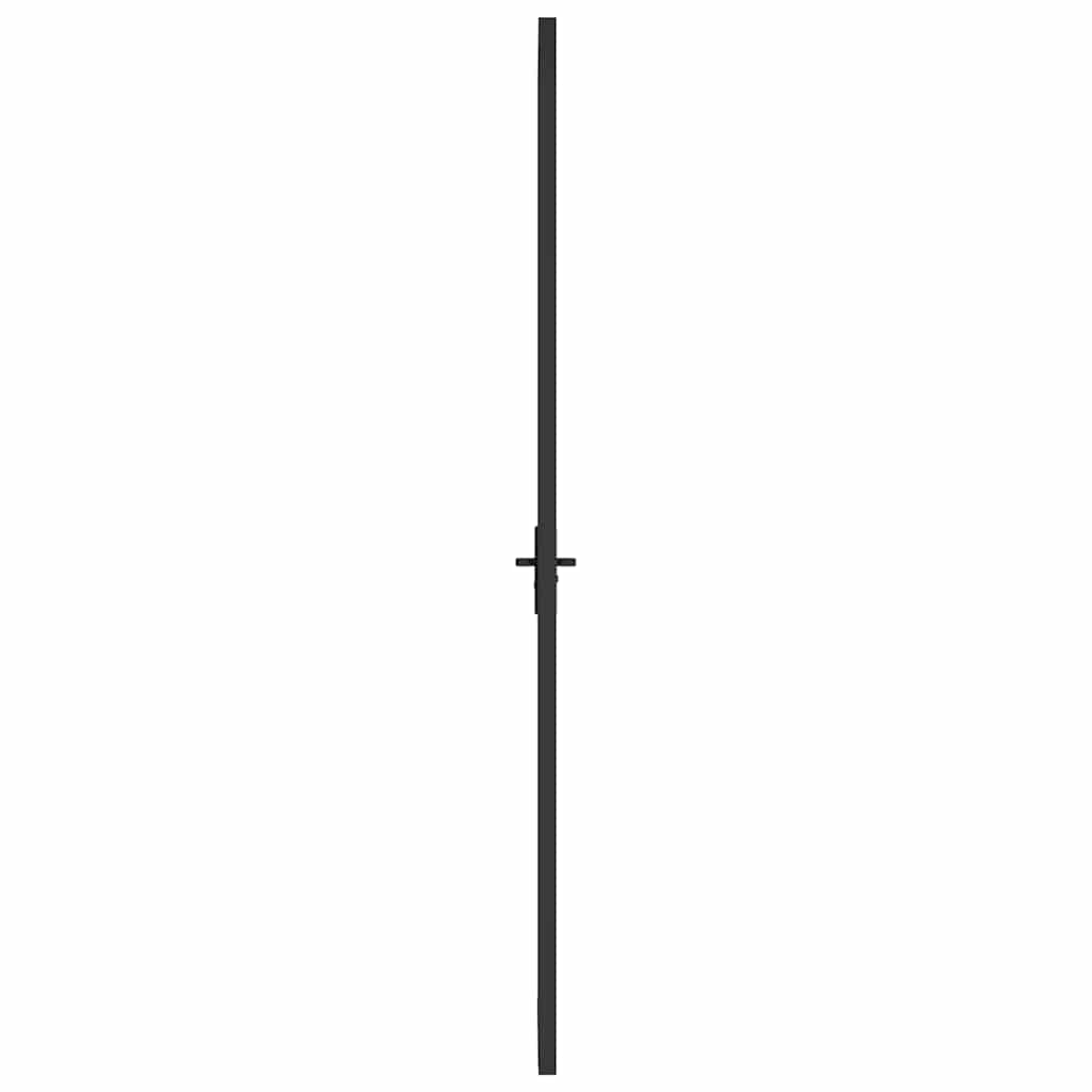 vidaXL Drzwi wewnętrzne, 102,5x201,5 cm, czarne, szkło ESG i aluminium