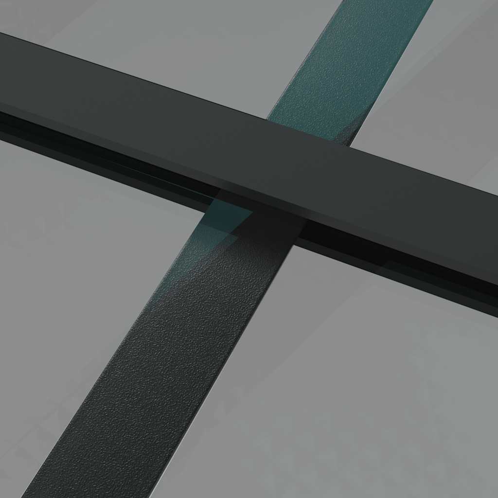 vidaXL Drzwi wewnętrzne, 102,5x201,5 cm, czarne, szkło ESG i aluminium