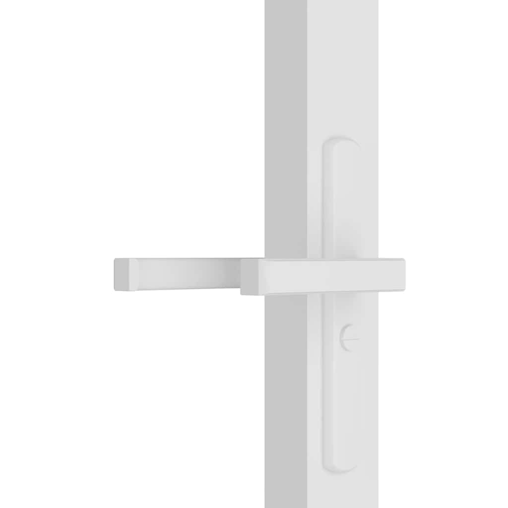 vidaXL Drzwi wewnętrzne, 93x201,5 cm, białe, szkło ESG i aluminium