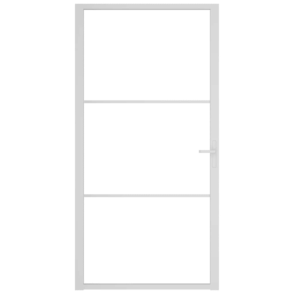 vidaXL Drzwi wewnętrzne, 102,5x201,5 cm, białe, szkło ESG i aluminium