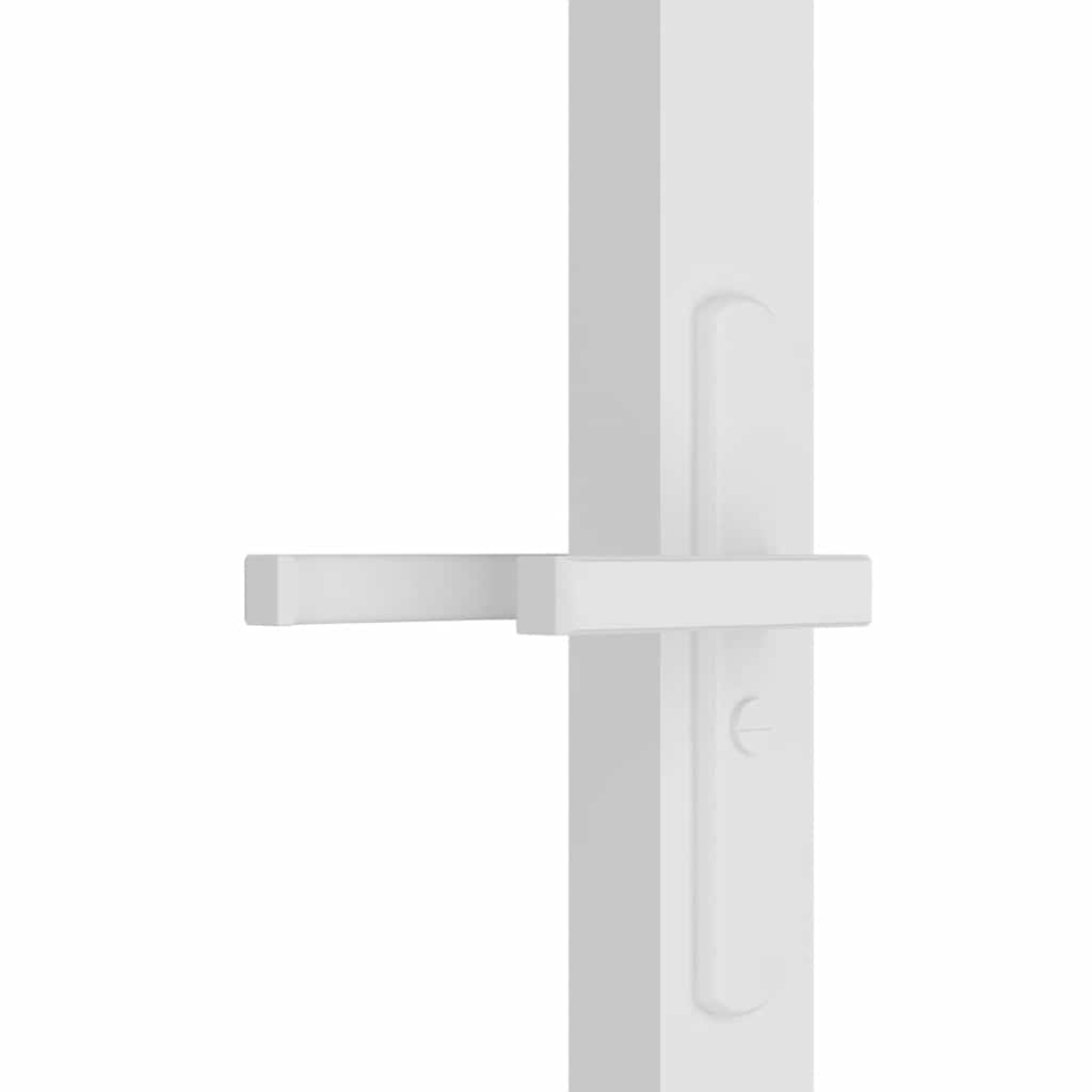 vidaXL Drzwi wewnętrzne, 76x201,5 cm, białe, szkło ESG i aluminium