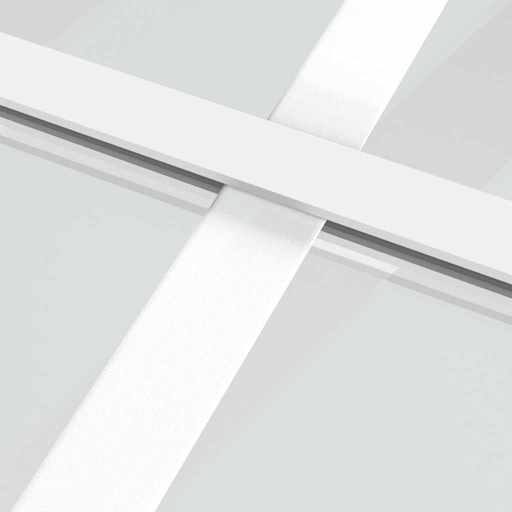vidaXL Drzwi wewnętrzne, 76x201,5 cm, białe, szkło ESG i aluminium