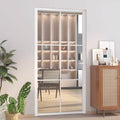 vidaXL Drzwi wewnętrzne, 102,5x201,5 cm, białe, szkło ESG i aluminium