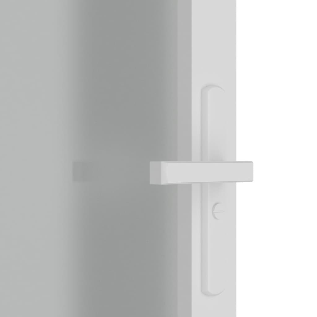 vidaXL Drzwi wewnętrzne, 83x201,5 cm, białe, matowe szkło i aluminium