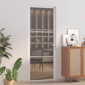 vidaXL Drzwi wewnętrzne, 76x201,5 cm, białe, szkło ESG i aluminium