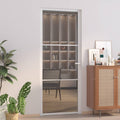 vidaXL Drzwi wewnętrzne, 83x201,5 cm, białe, szkło ESG i aluminium