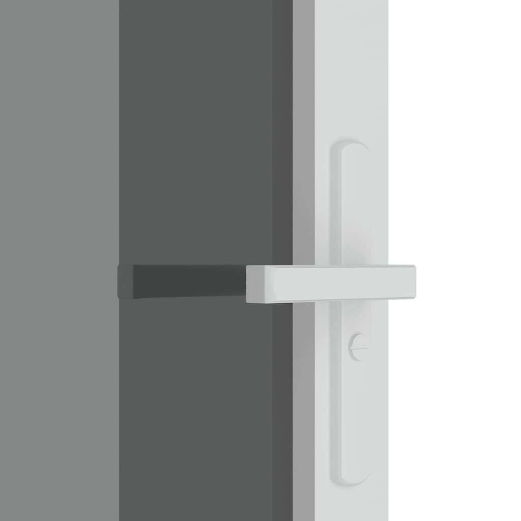 vidaXL Drzwi wewnętrzne, 93x201,5 cm, białe, szkło ESG i aluminium