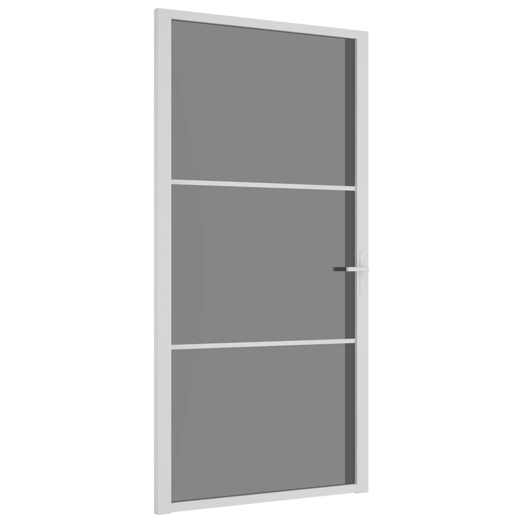 vidaXL Drzwi wewnętrzne, 102,5x201,5 cm, białe, szkło ESG i aluminium